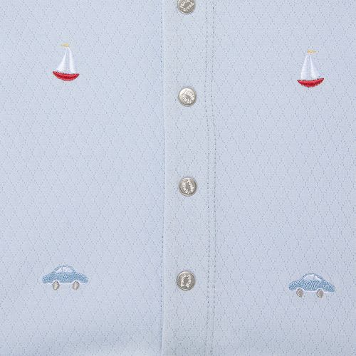 Macacão de Bebê Masculino Curto Transportes - AZUL BEBE