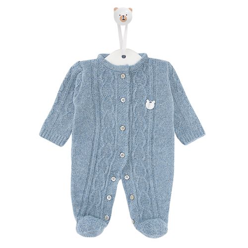 Saída de Maternidade Macacão Calafato Aberto - AZUL