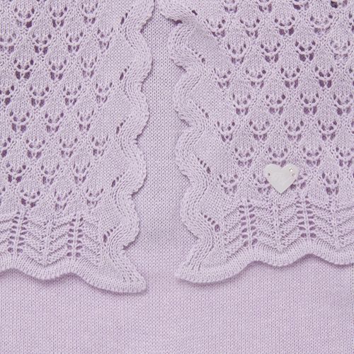 Saída de Maternidade Feminina com Manta Tricot Zig Zag - LILAS