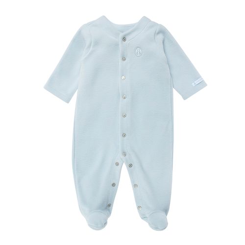 Macacão de Bebê Masculino Longo Microsoft Bordado Coelho - AZUL BEBE