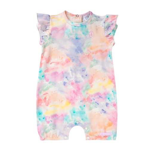Macacão de Bebê Feminino Curto Tie Dye - ROSA