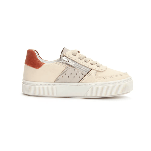 Tênis Infantil Masculino Couro com Tiras Elásticas - AREIA