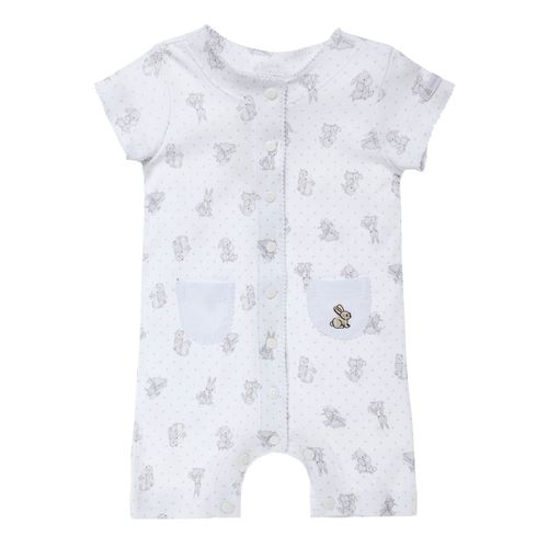 Macacão de Bebê Unissex Curto Algodão Egípcio - BRANCO