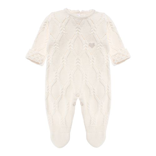 Saída de Maternidade Feminina com Manta Tricot Losangos - CRU