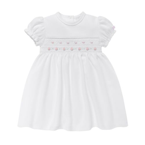 Macacão Vestido de Bebê Feminino Rococó - BRANCO