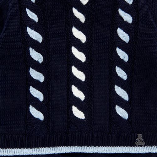 Saída de Maternidade Masculina Trança Bicolor - AZUL PROFUNDO