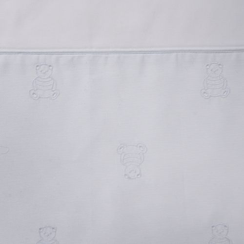 Jogo de Lençol de Carrinho Algodão Egípcio Urso Richelieu - BRANCO/BRANCO
