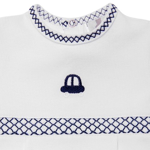 Macacão de Bebê Masculino Curto Ponto Roma - BRANCO