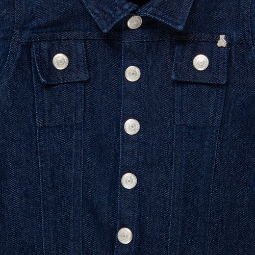 Jaqueta Jeans de Bebê Feminina com Recorte - AZUL