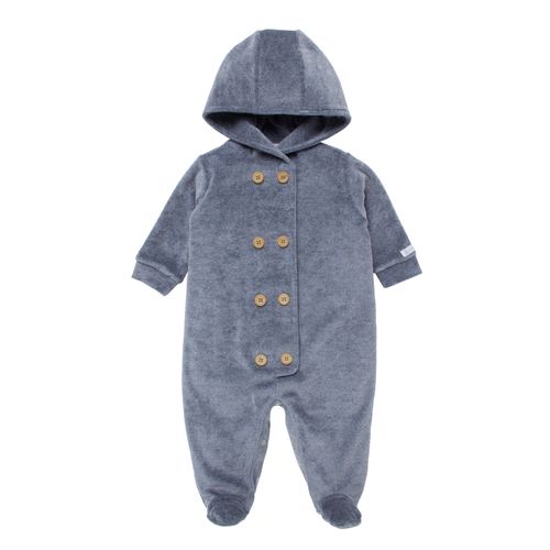 Macacão de Bebê Masculino Longo Plush - AZUL