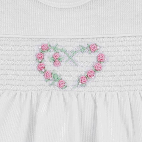 Macacão de Bebê Feminino Curto com Bordado Rococó - BRANCO