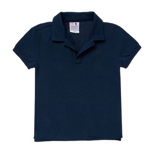 Camiseta Polo Infantil Masculina Manga Curta Piquet - AZUL