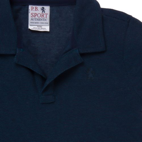 Camiseta Polo Infantil Masculina Manga Curta Piquet - AZUL