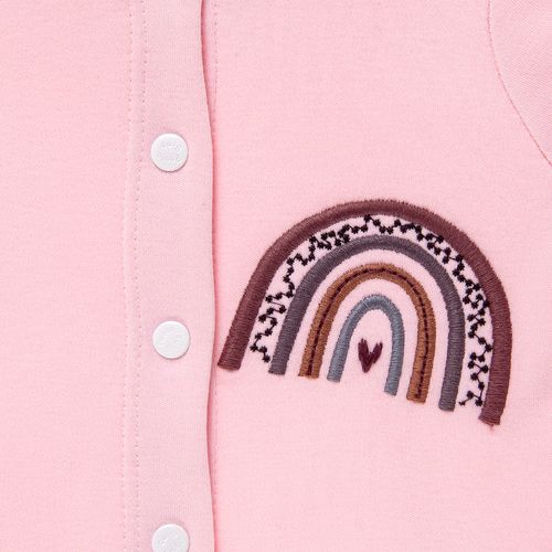 Macacão de Bebê Feminino Longo Algodão Egípcio Arco Íris - ROSA