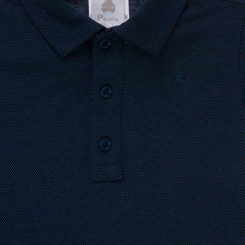 Camiseta Polo de Bebê Masculina Manga Curta Piquet - AZUL