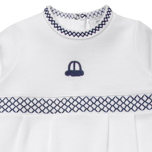 Macacão de Bebê Masculino Longo Ponto Roma - BRANCO