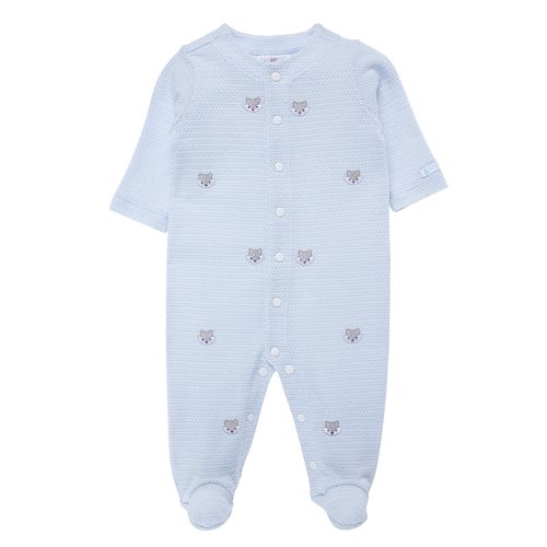 Macacão de Bebê Masculino Longo Raposas - AZUL BEBE