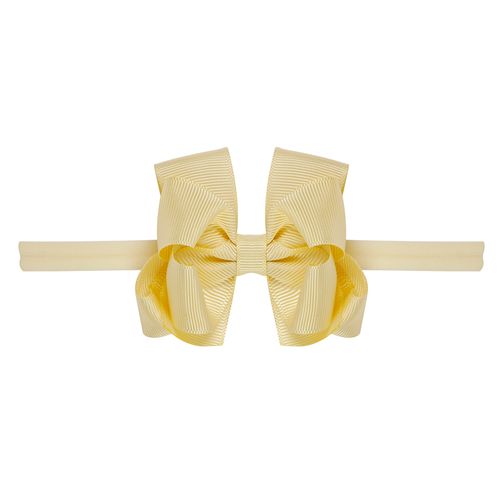 Faixa de Cabelo Bebê Laço Duplo Gorgurão - AMARELO