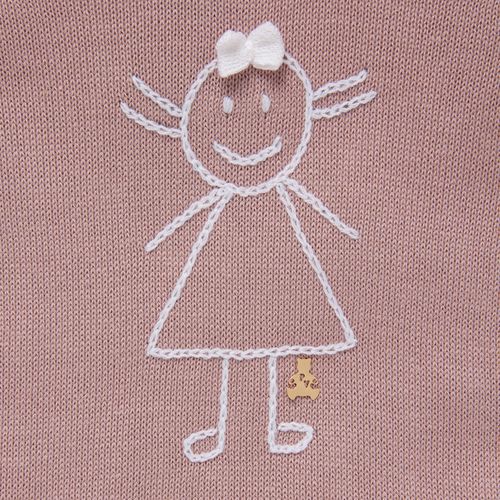 Saída de Maternidade Feminina Ponto Corrente - ROSA ANTIGO