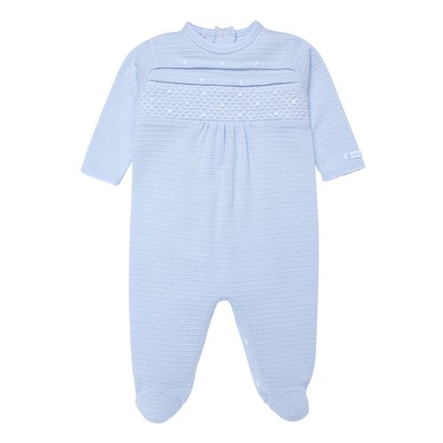 Macacão de Bebê Masculino Longo Nervuras - AZUL BEBE
