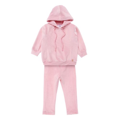 Conjunto de Bebê Feminino Plush Canelado - ROSA