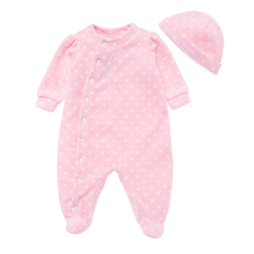 Macacão de Bebê Feminino Longo Microsoft Coração - ROSA