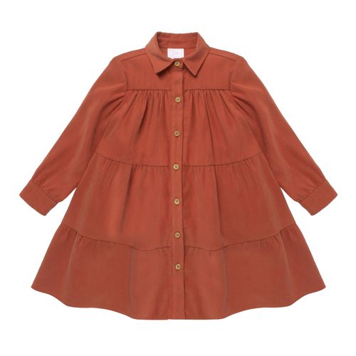 Vestido Infantil Feminino Viscose com Recortes - BRICK