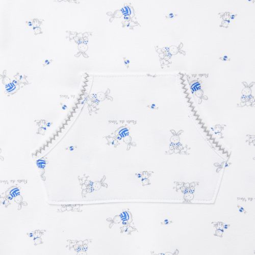 Macacão de Bebê Masculino Curto Algodão Egípcio Coelhos - AZUL BEBE