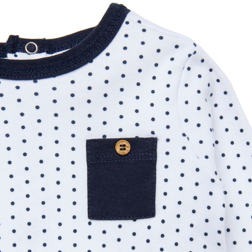 Macacão de Bebê Masculino Longo Algodão Egípcio Poás - AZUL MARINHO