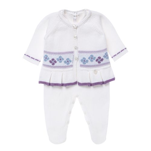 Saída de Maternidade Feminina Flores - BRANCO
