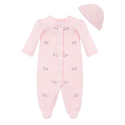 Macacão de Bebê Feminino Microsoft Flores - ROSA BEBE
