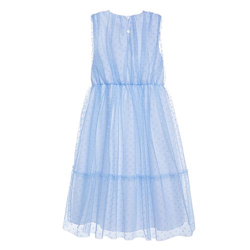 Vestido de Festa Infantil Feminino Tule Dress - AZUL BEBE