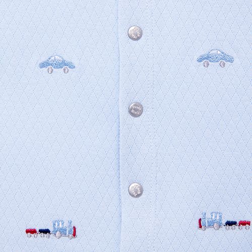Macacão de Bebê Masculino Longo Transportes - AZUL BEBE