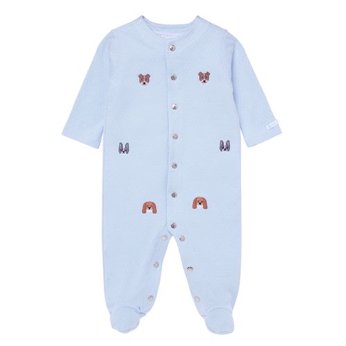 Macacão de Bebê Masculino Longo Bulldog - AZUL BEBE