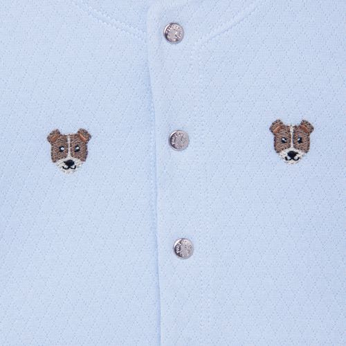 Macacão de Bebê Masculino Longo Bulldog - AZUL BEBE