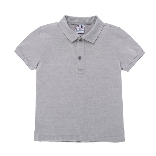 Camiseta Polo Infantil Masculina Manga Curta Atenas - CINZA