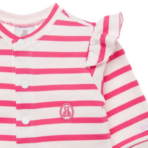 Macacão de Bebê Feminino Longo Listras - ROSA