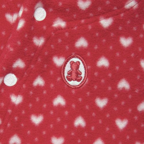 Macacão de Bebê Feminino Longo Microsoft Coração - VERMELHO
