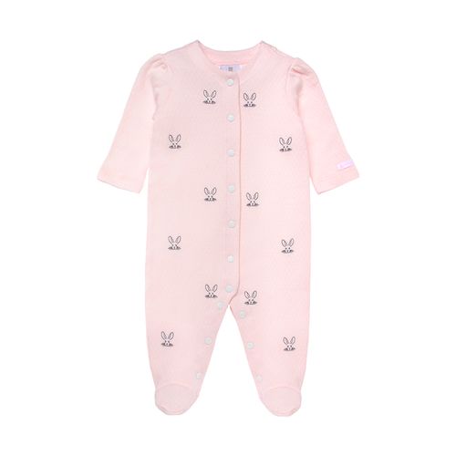 Macacão de Bebê Feminino Longo Coelhos - ROSA
