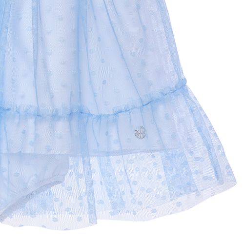 Vestido de Festa Bebê Feminino Tule Dress - AZUL BEBE