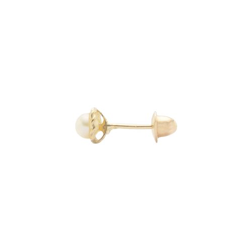 Brinco de Bebê Ouro Pérola Trancinha - UNICO