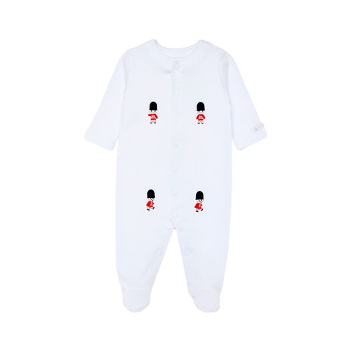 Macacão de Bebê Masculino Longo Algodão Egípcio Soldadinho - BRANCO