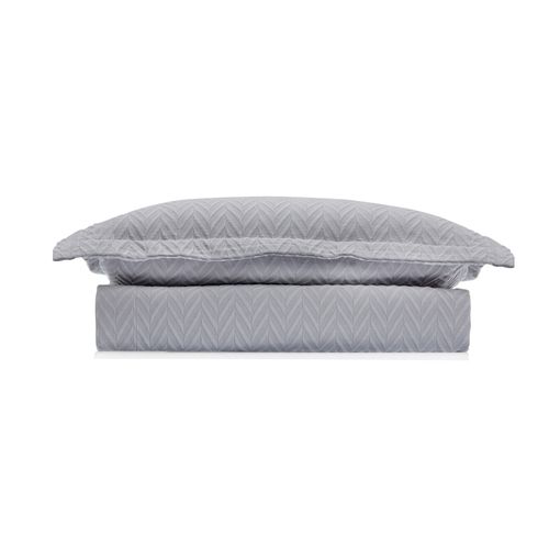 Colcha Solteiro Piquet Jacquard Calabria - CINZA