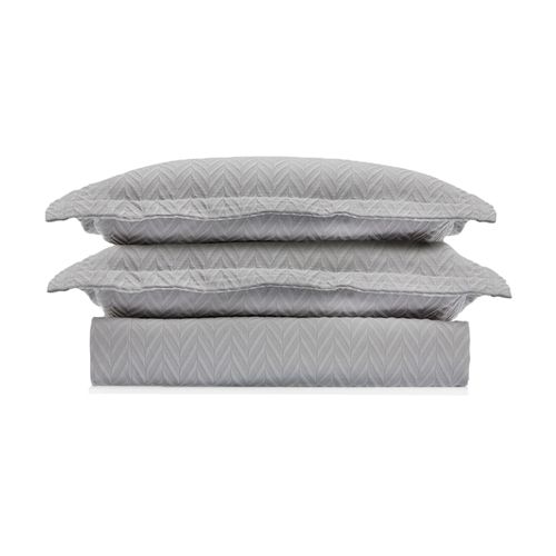 Colcha Casal Piquet Jacquard Calabria - CINZA