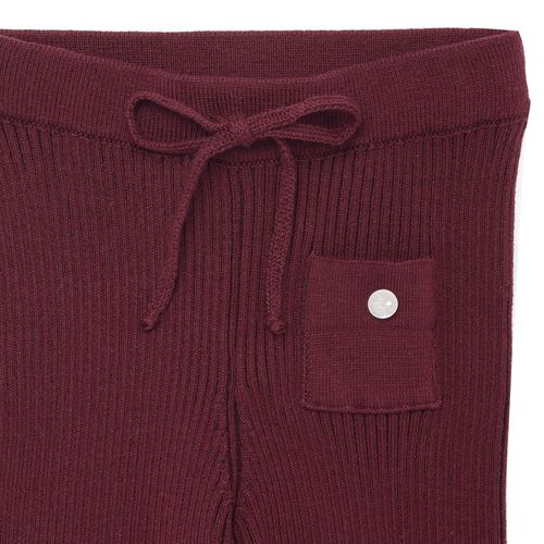 Legging de Bebê Feminina Tricot Canelado - VINHO