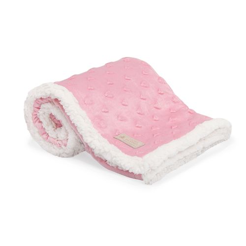 Manta de Bebê Double Sherpa Coração - ROSA