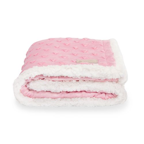 Manta de Bebê Double Sherpa Coração - ROSA