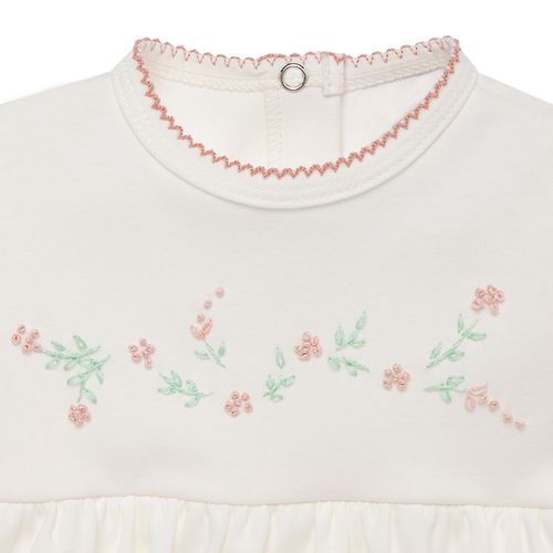 Macacão Vestido de Bebê Feminino Curto Algodão Egípcio - OFF WHITE