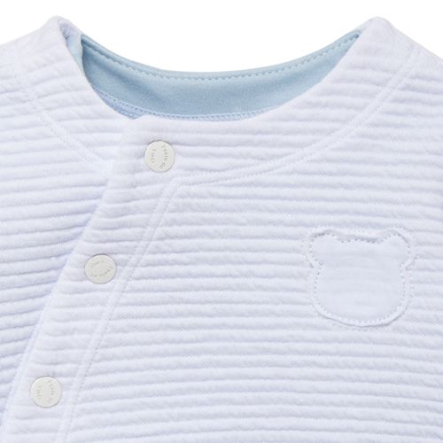 Macacão de Bebê Masculino Longo Casaco Matelassê - AZUL BEBE