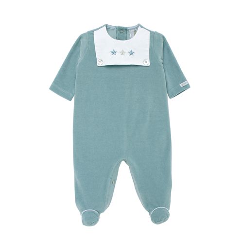 Macacão de Bebê Masculino Longo Plush Estrelas - VERDE